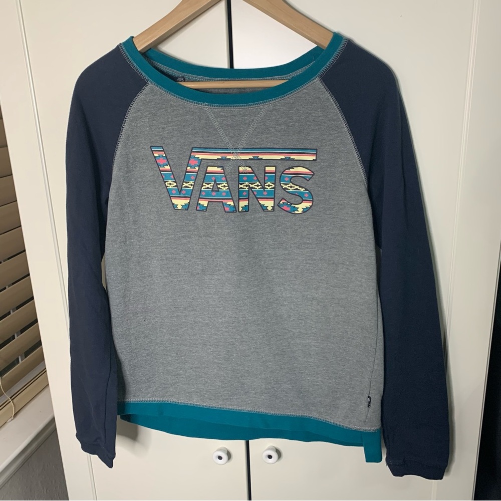 Junior’s Vans Tribal Native Print Logo Sweatshirt